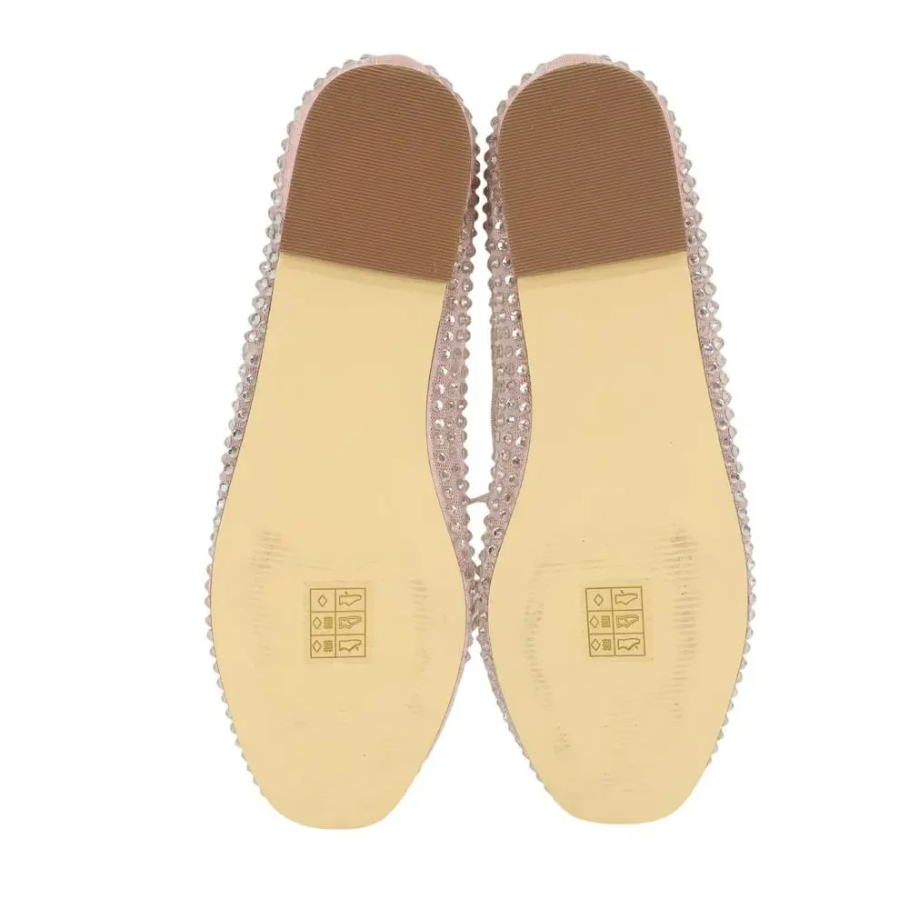J.Crew Crewcuts Girls Crystal Embellished Ballet Flats in Mesh Pink K3 NWT